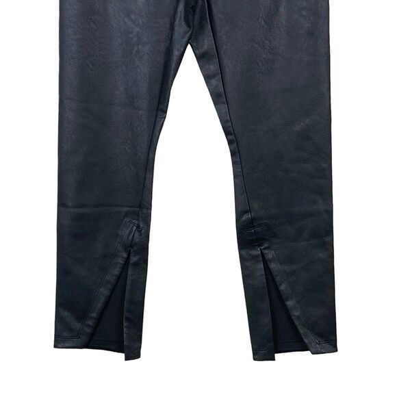 NWT Spanx Leather Like Front Slit Pant Sz XL Petite PXL Black Vegan Goth Grunge - Picture 7 of 14